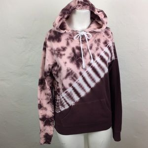 ZINE Purple & Pink TIE DYE Hooded Shirt HOODIE. S